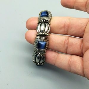 Silver plated bracelet with 6 blue stones